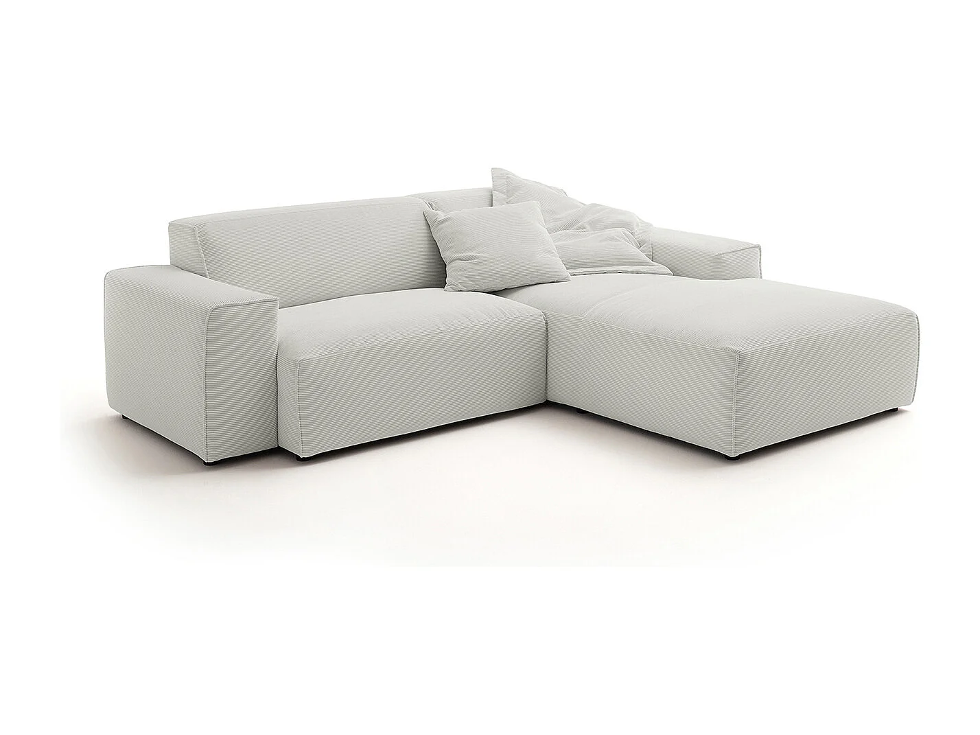 Ecksofa - Silber Cord - RANI