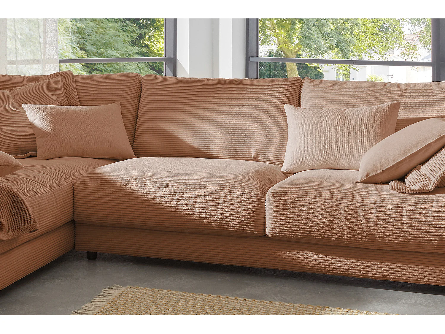 Ecksofa - Braun Cord - MADELINE