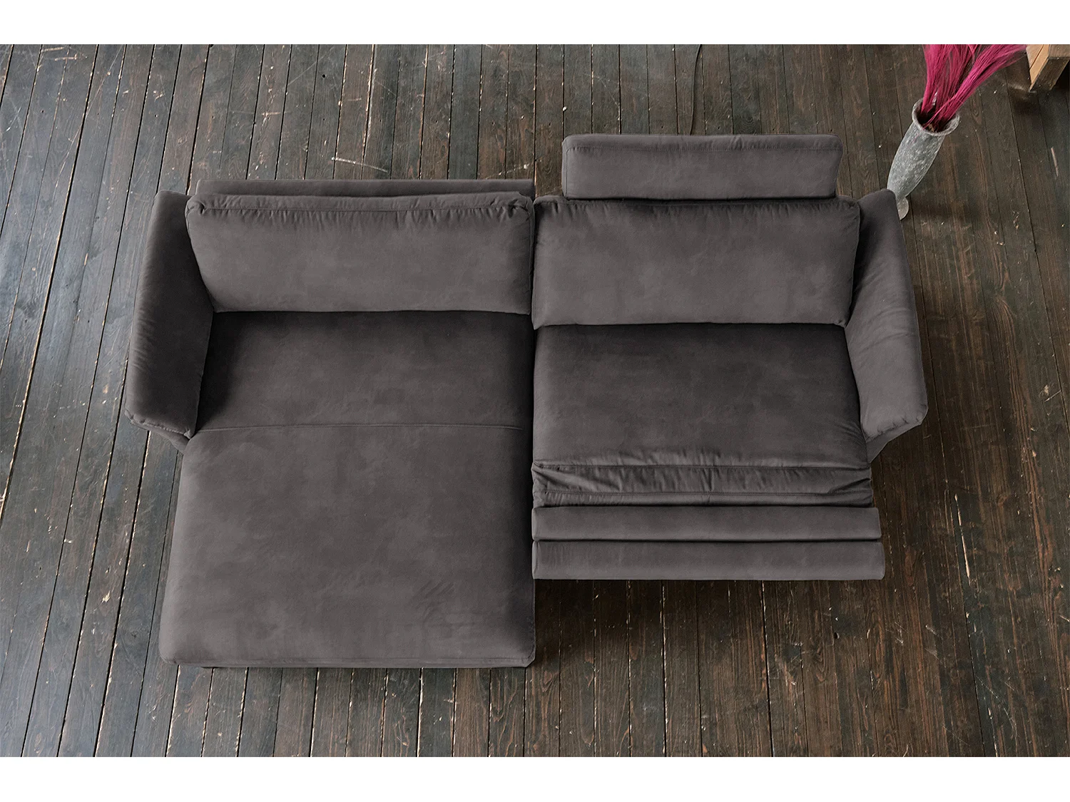 Ecksofa - Anthrazit Webstoff - MALTA