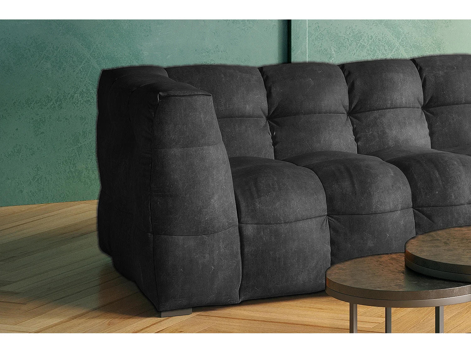 Ecksofa - Anthrazit Velvet - ROSARIO