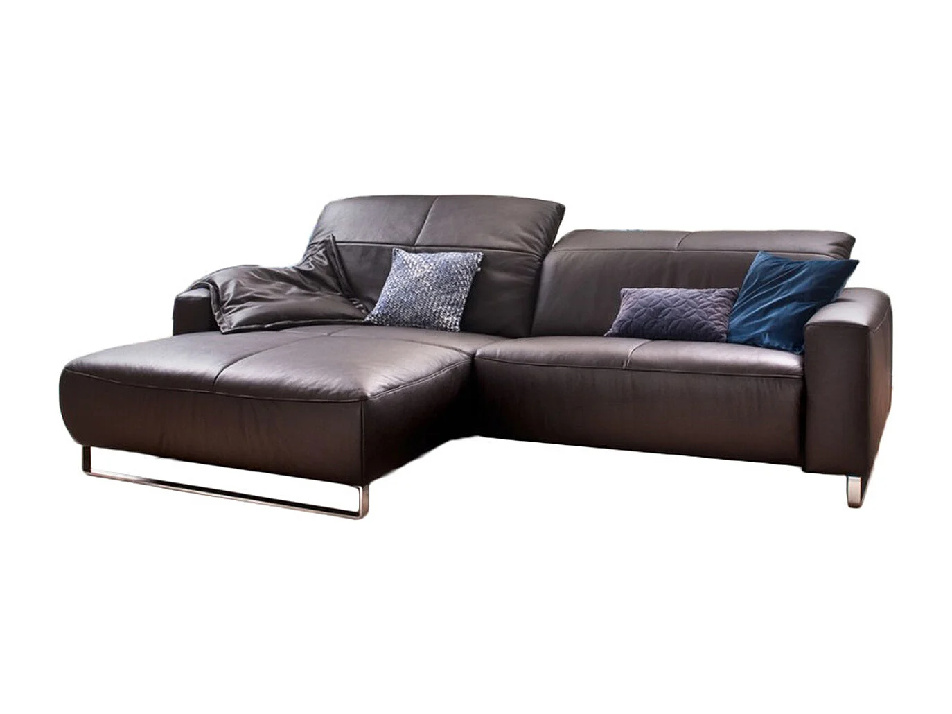 Ecksofa - Dunkelbraun Leder - YORK