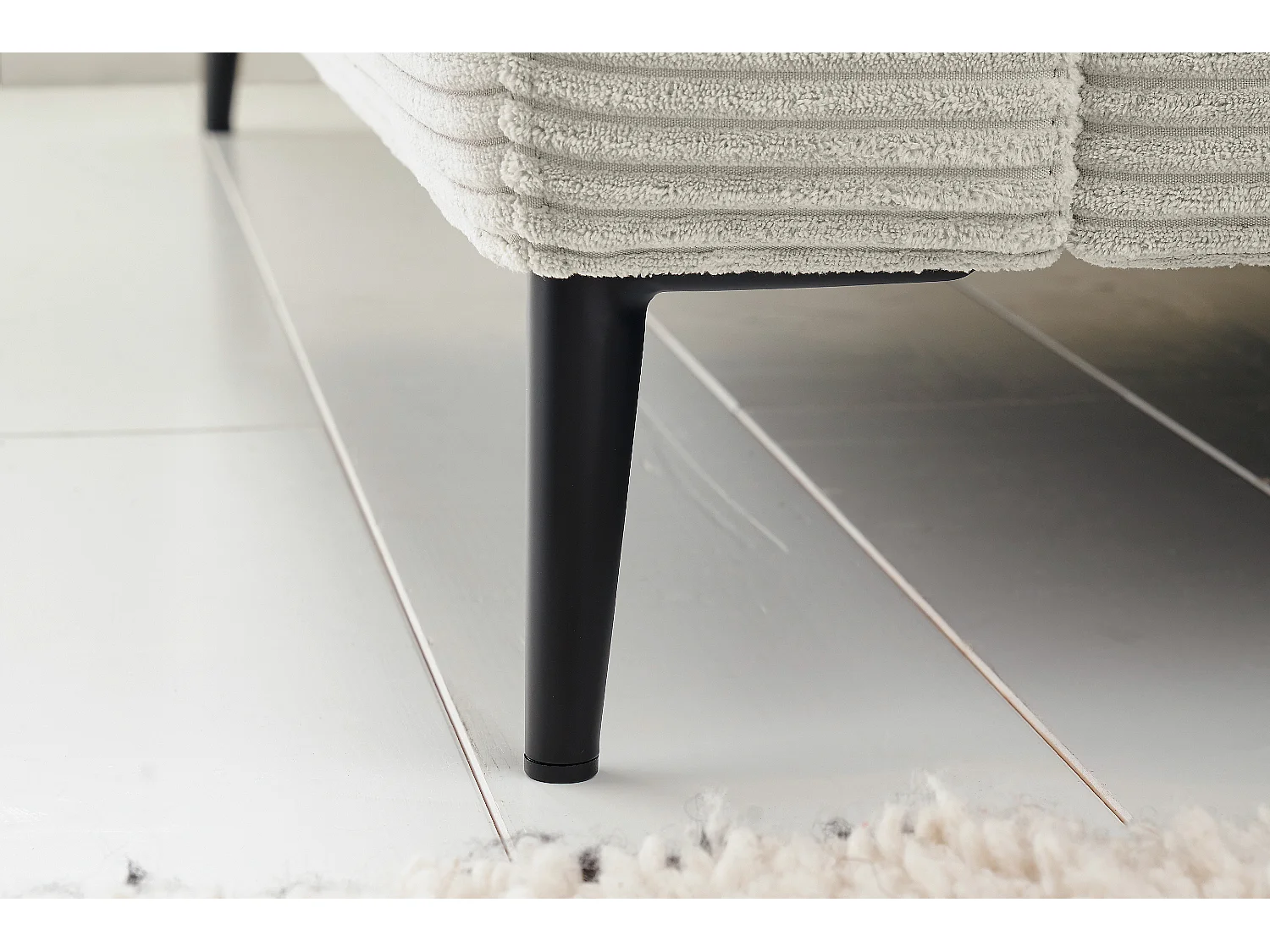 Ecksofa - Hellgrau Cord - CARA