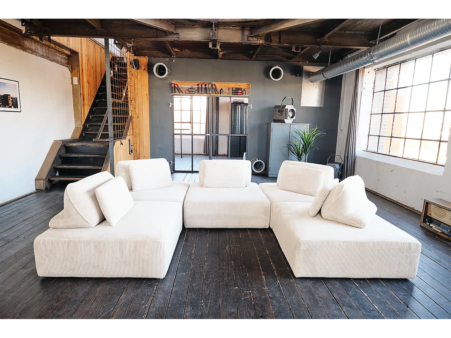 Modulsofa - Cremeweiß Cord - WIOLO SOFT