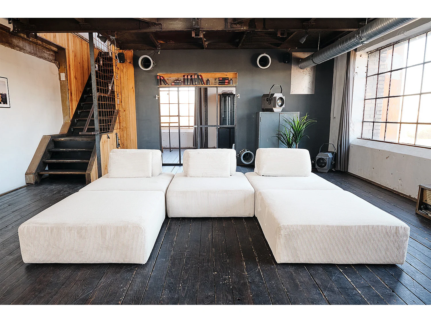 Modulsofa - Cremeweiß Cord - WIOLO SOFT