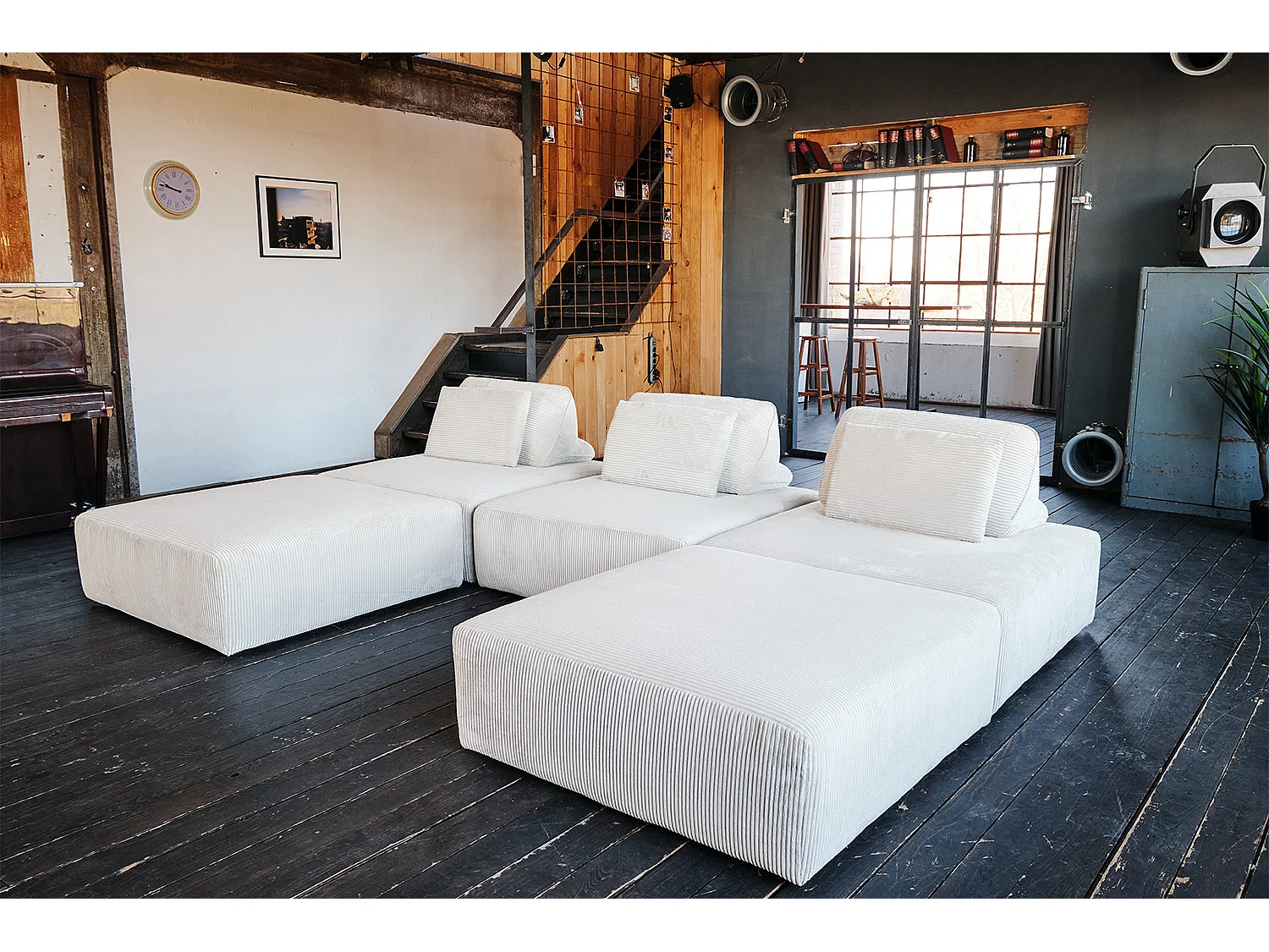 Modulsofa - Cremeweiß Cord - WIOLO SOFT