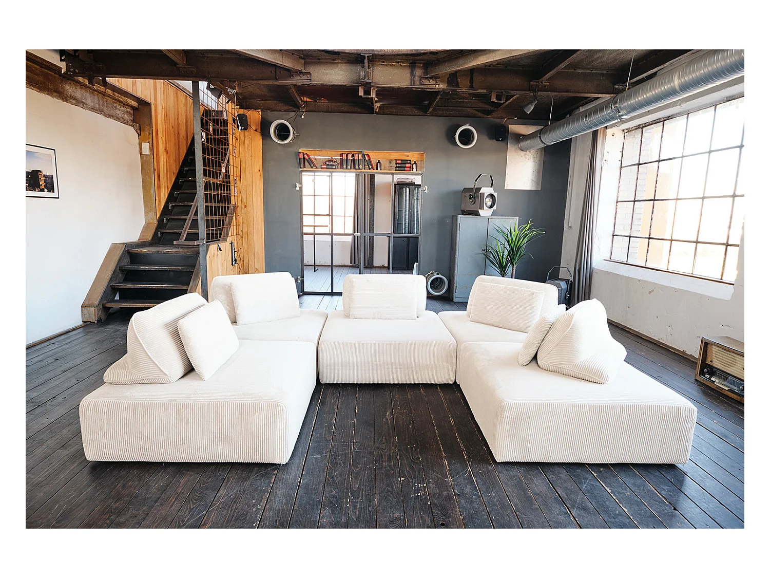 Modulsofa - Cremeweiß Cord - WIOLO SOFT