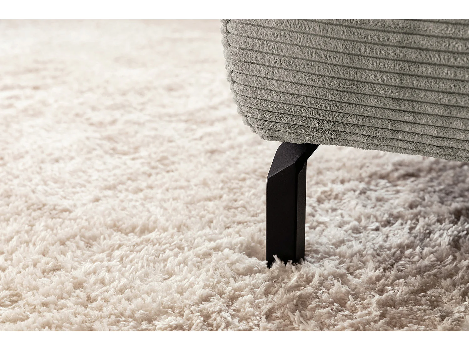 Ecksofa - Steingrau Cord - DELIA