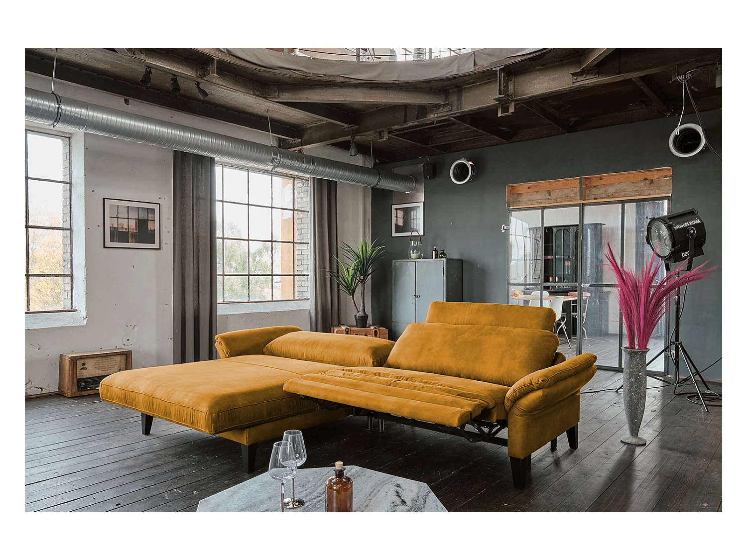 Hoekbank - Goud Geweven stof - MALTA