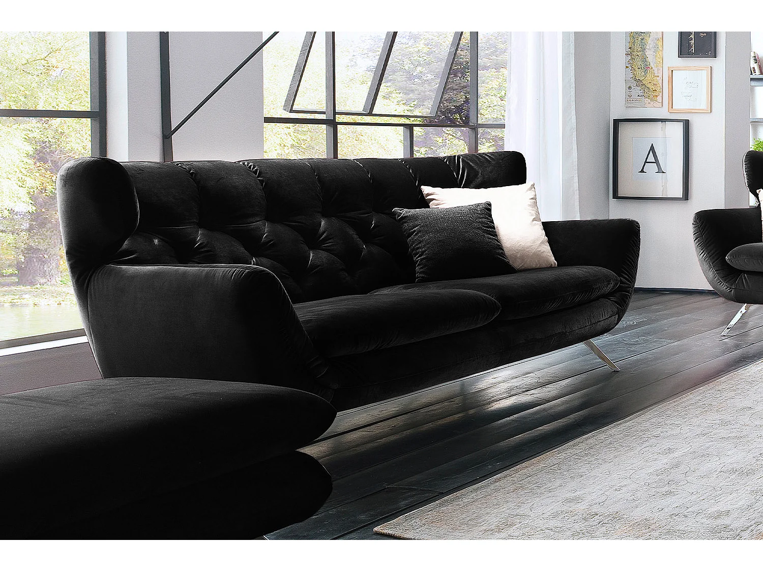 Sofa - Schwarz Velvet - CHARME