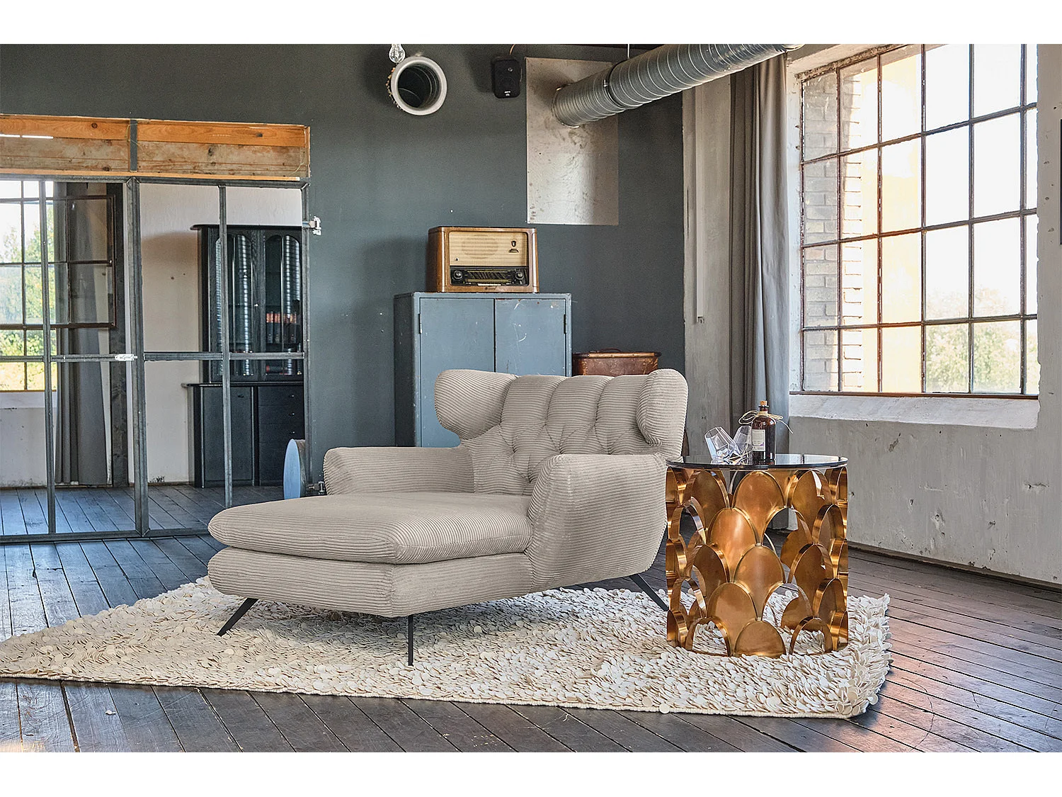 Sillón XXL - Gris Pana - CHARME