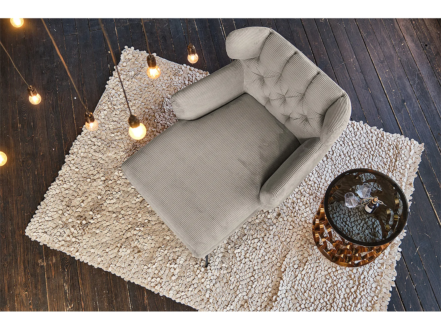 Sillón XXL - Gris Pana - CHARME