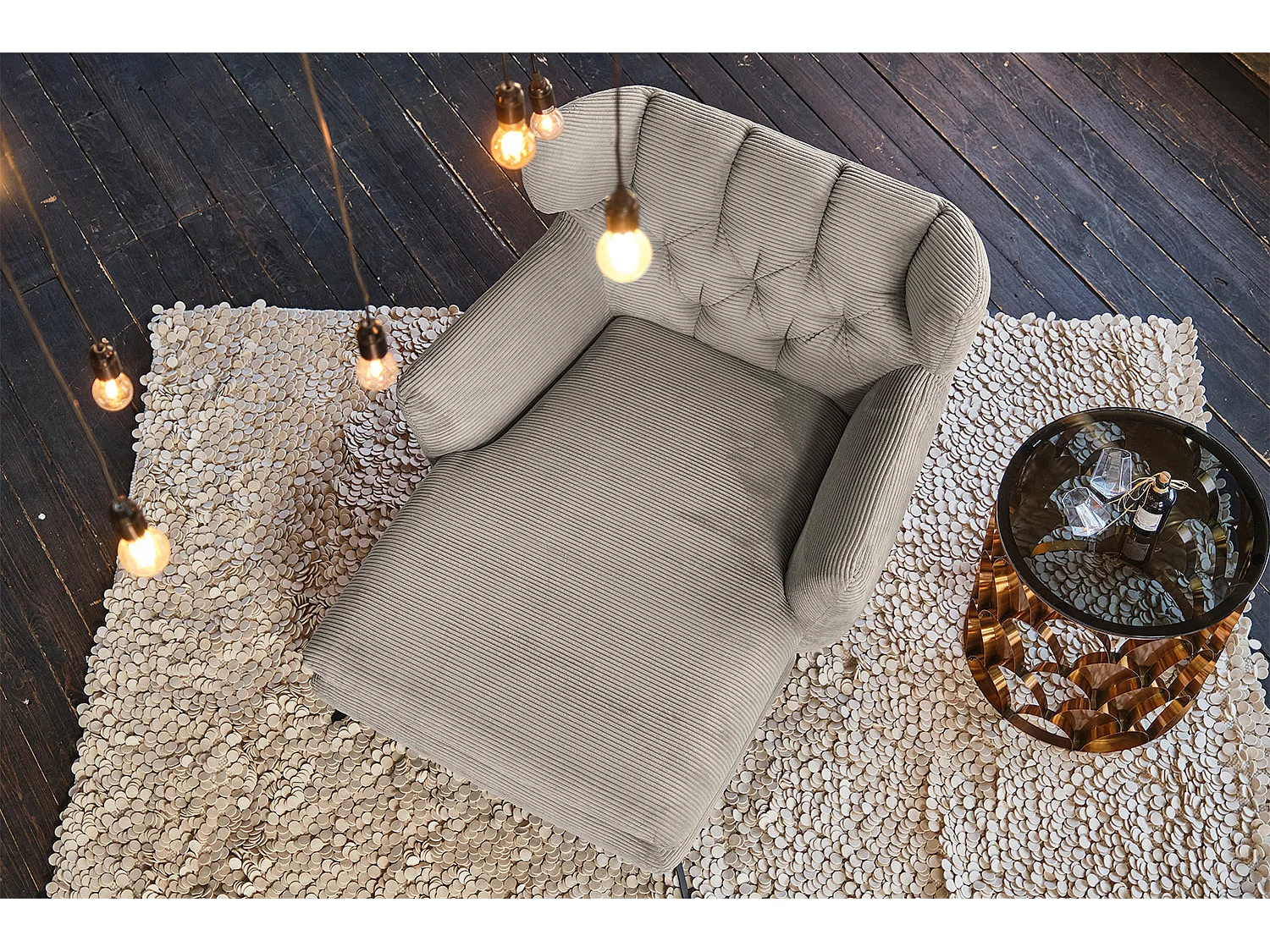 Sillón XXL - Gris Pana - CHARME