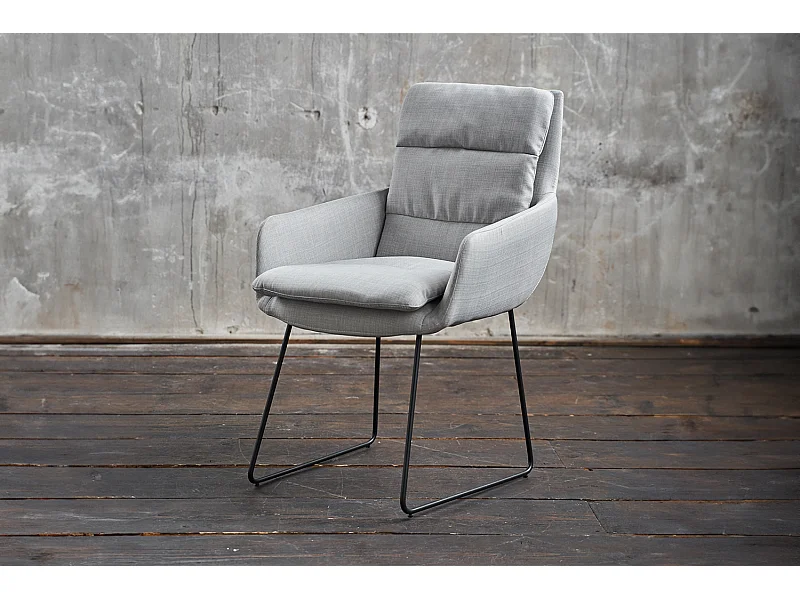 Chaise - gris clair tissu tissé - VINCE