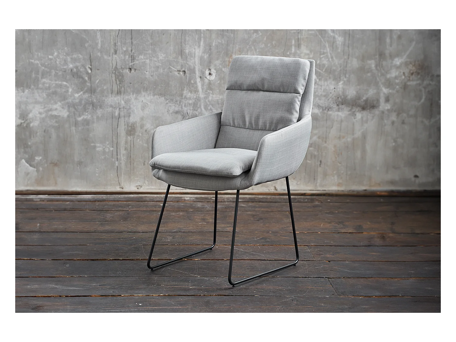 Chaise - gris clair tissu tissé - VINCE