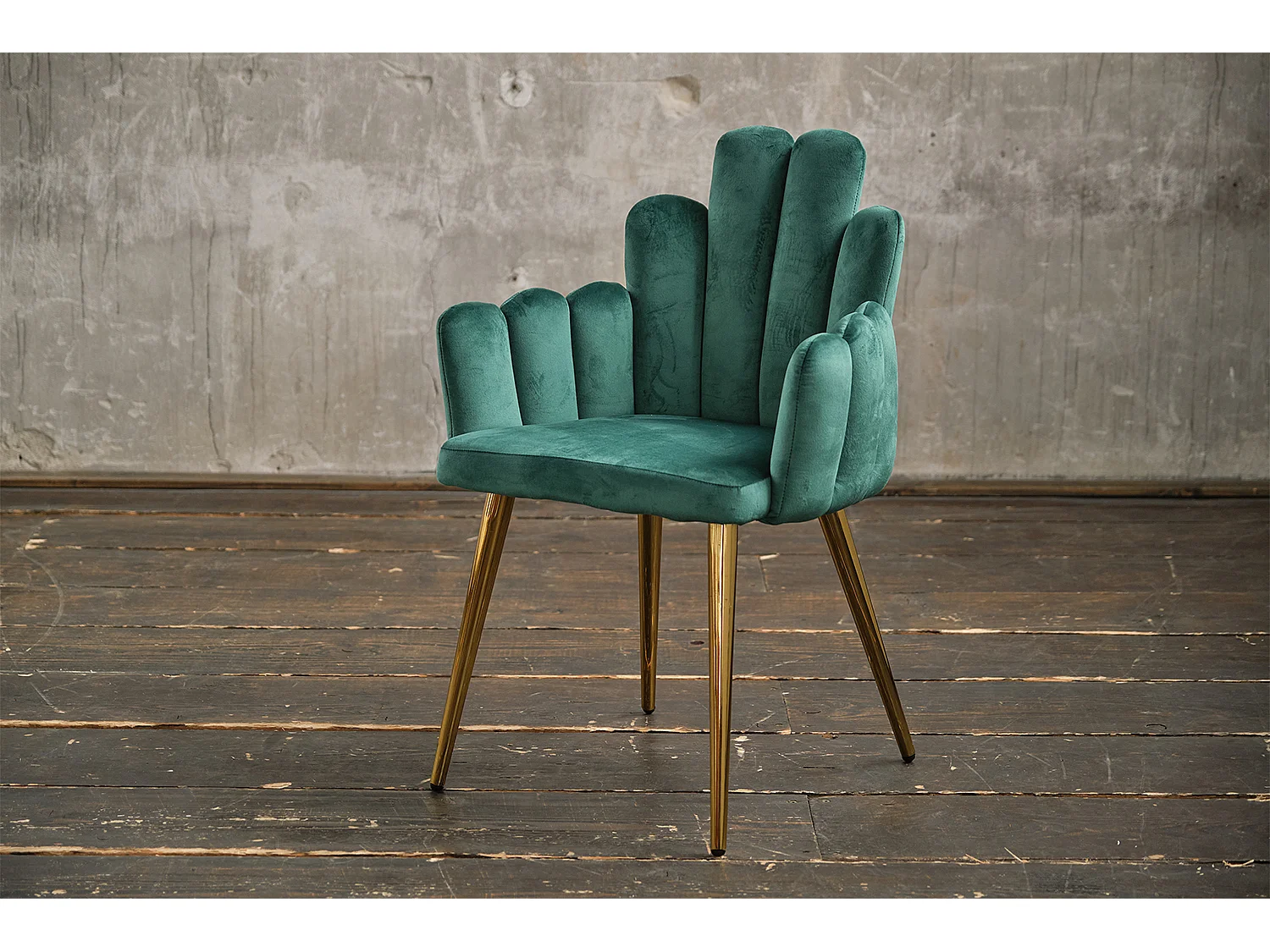 Chaise rembourrée - Vert Velours - FREJA