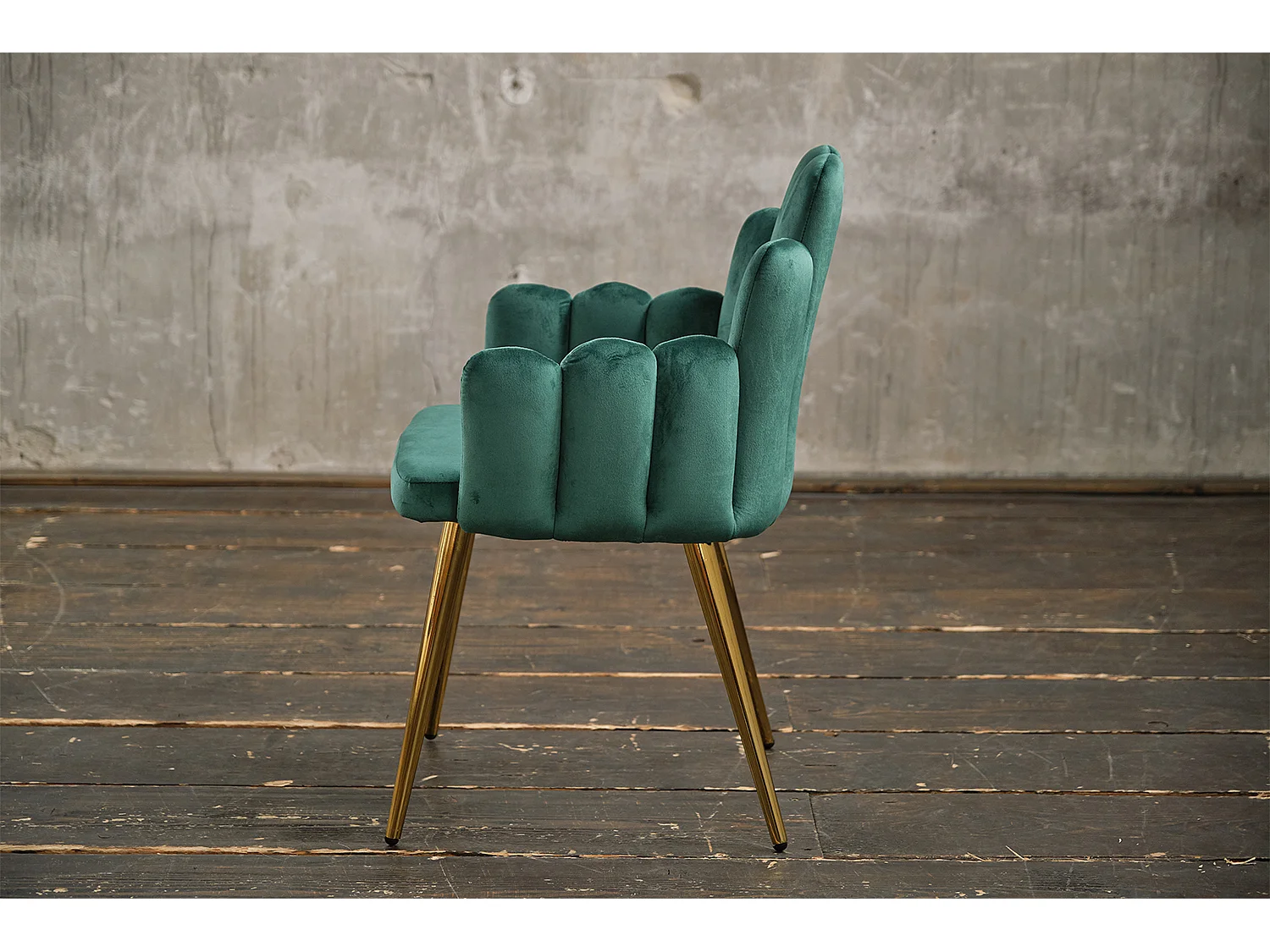 Chaise rembourrée - Vert Velours - FREJA