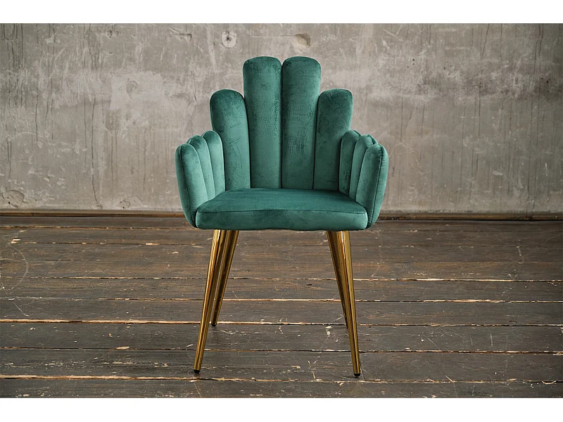 Chaise rembourrée - Vert Velours - FREJA