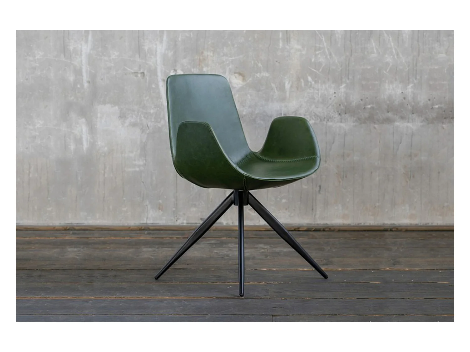 Sedia - verde finta pelle - QUEN