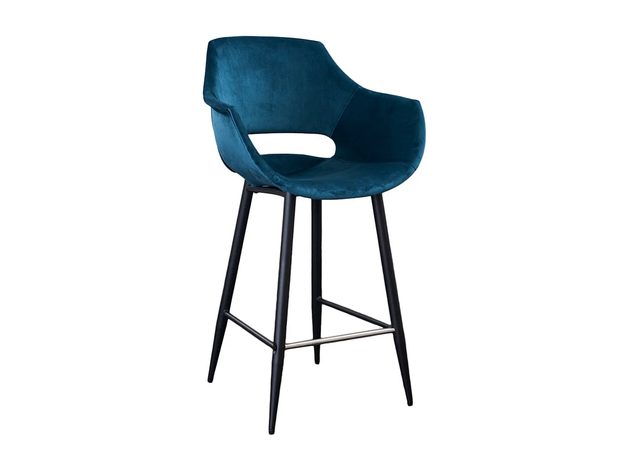 Barkruk - Blauw Fluweel - ZAJA
