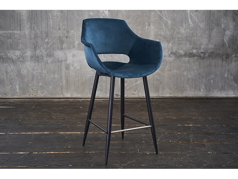Barhocker - Blau Velvet - ZAJA