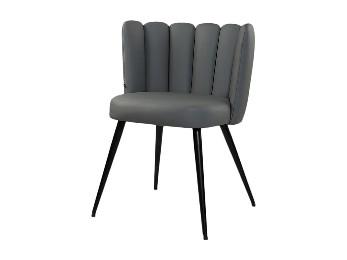 Chaise rembourrée - Gris similicuir - JADA