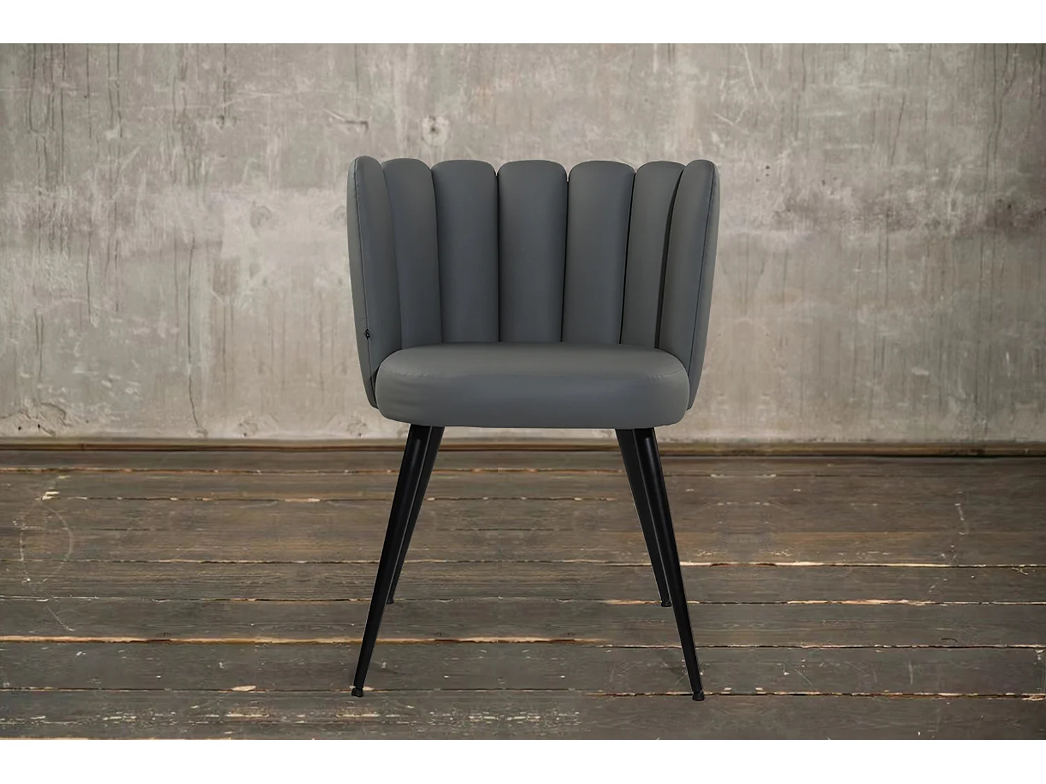 Chaise rembourrée - Gris similicuir - JADA