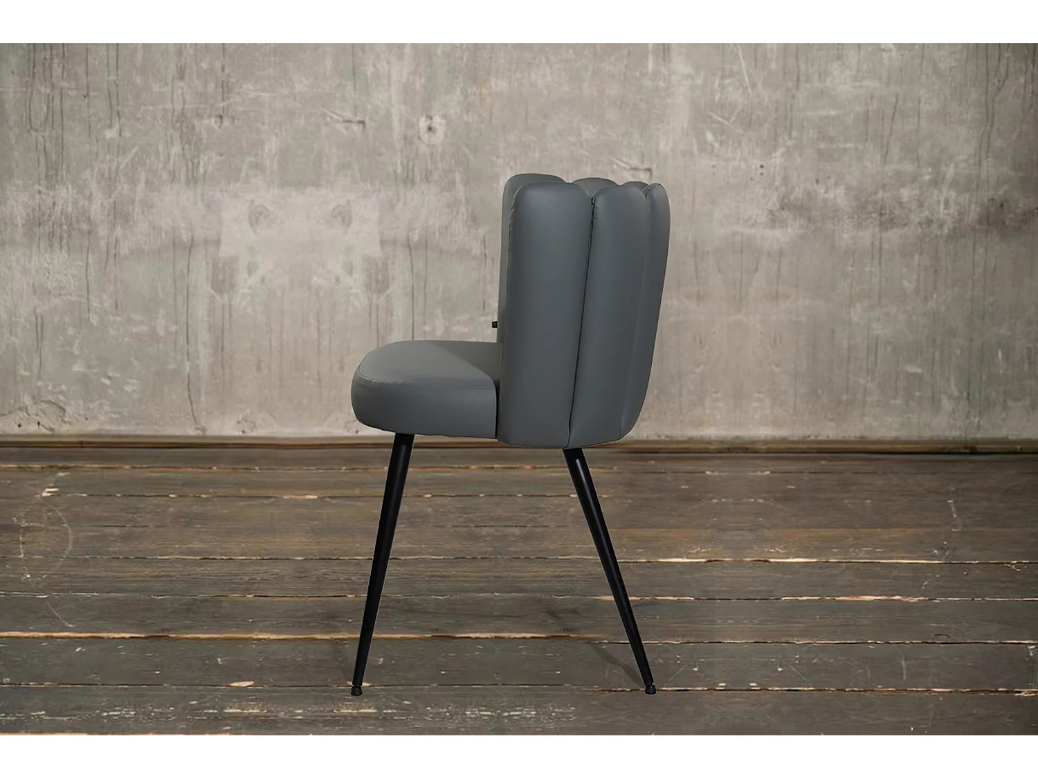 Chaise rembourrée - Gris similicuir - JADA