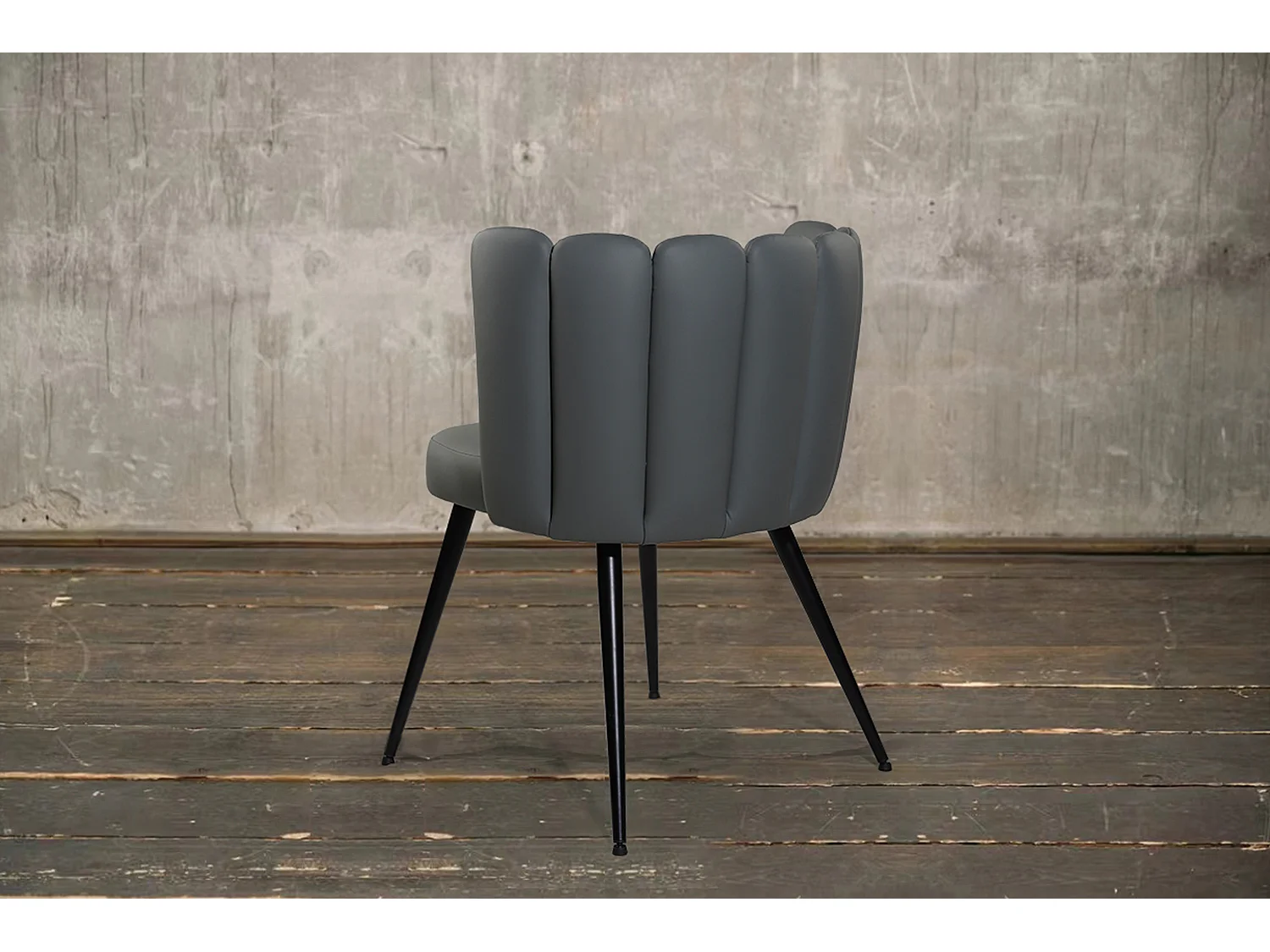 Chaise rembourrée - Gris similicuir - JADA