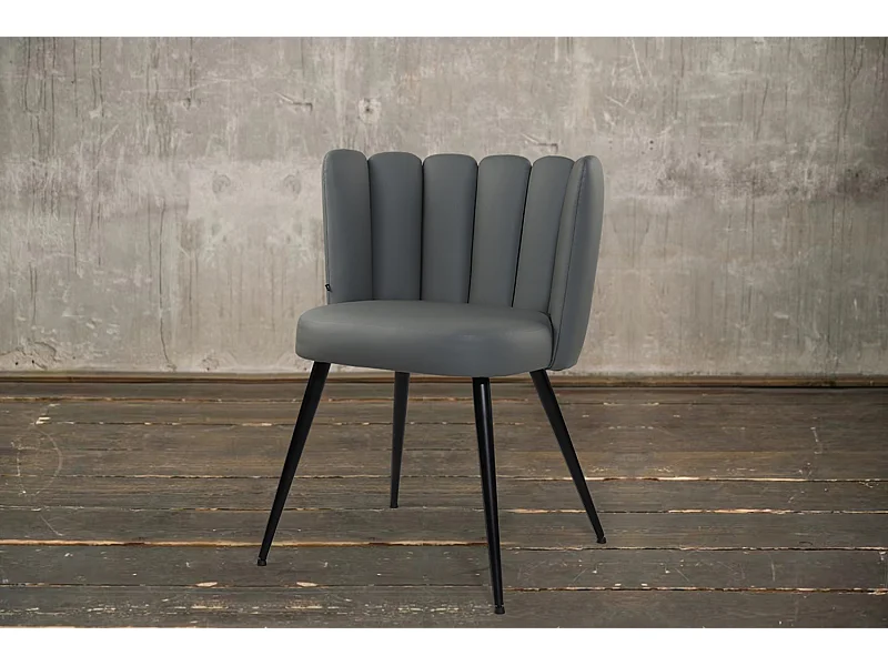 Chaise - Gris similicuir - JADA