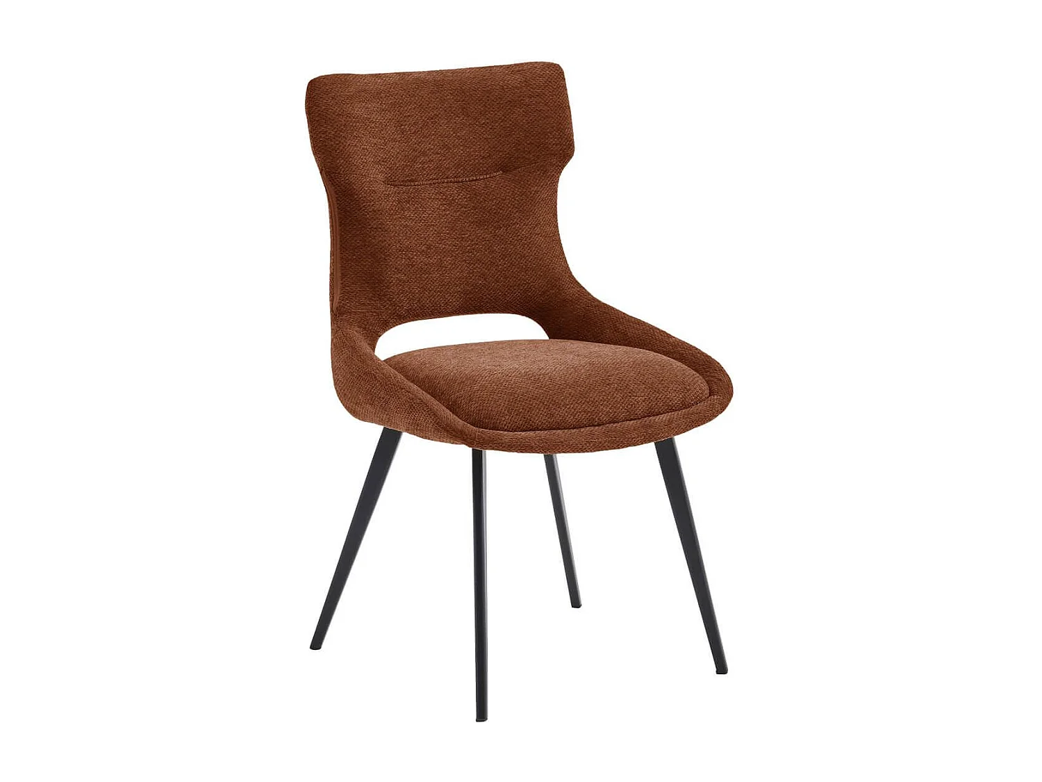 AMANDA - Lot de 2 Chaises Tissu Coloris Terracotta