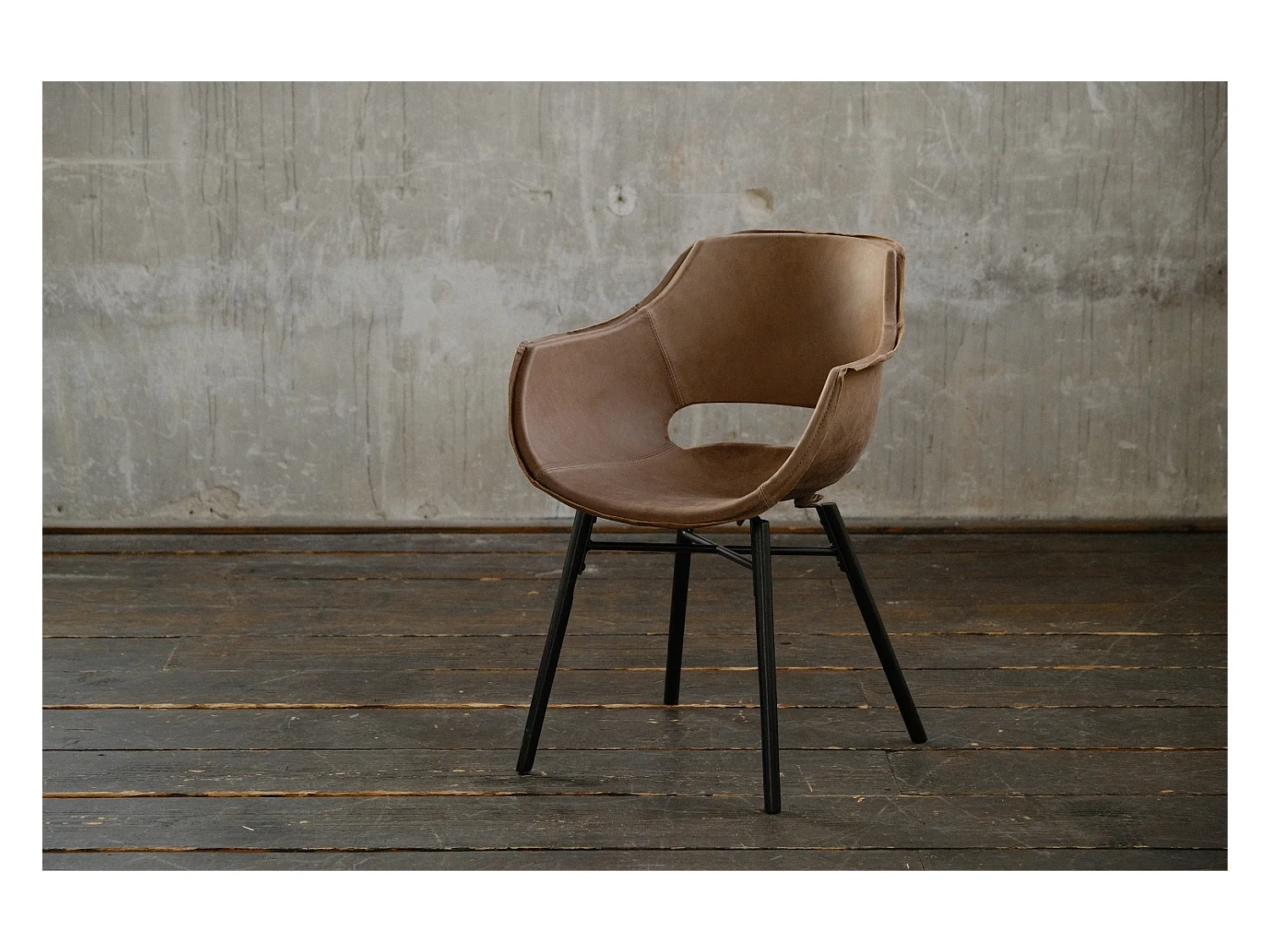 Chaise - brun foncé cuir - ZAJA