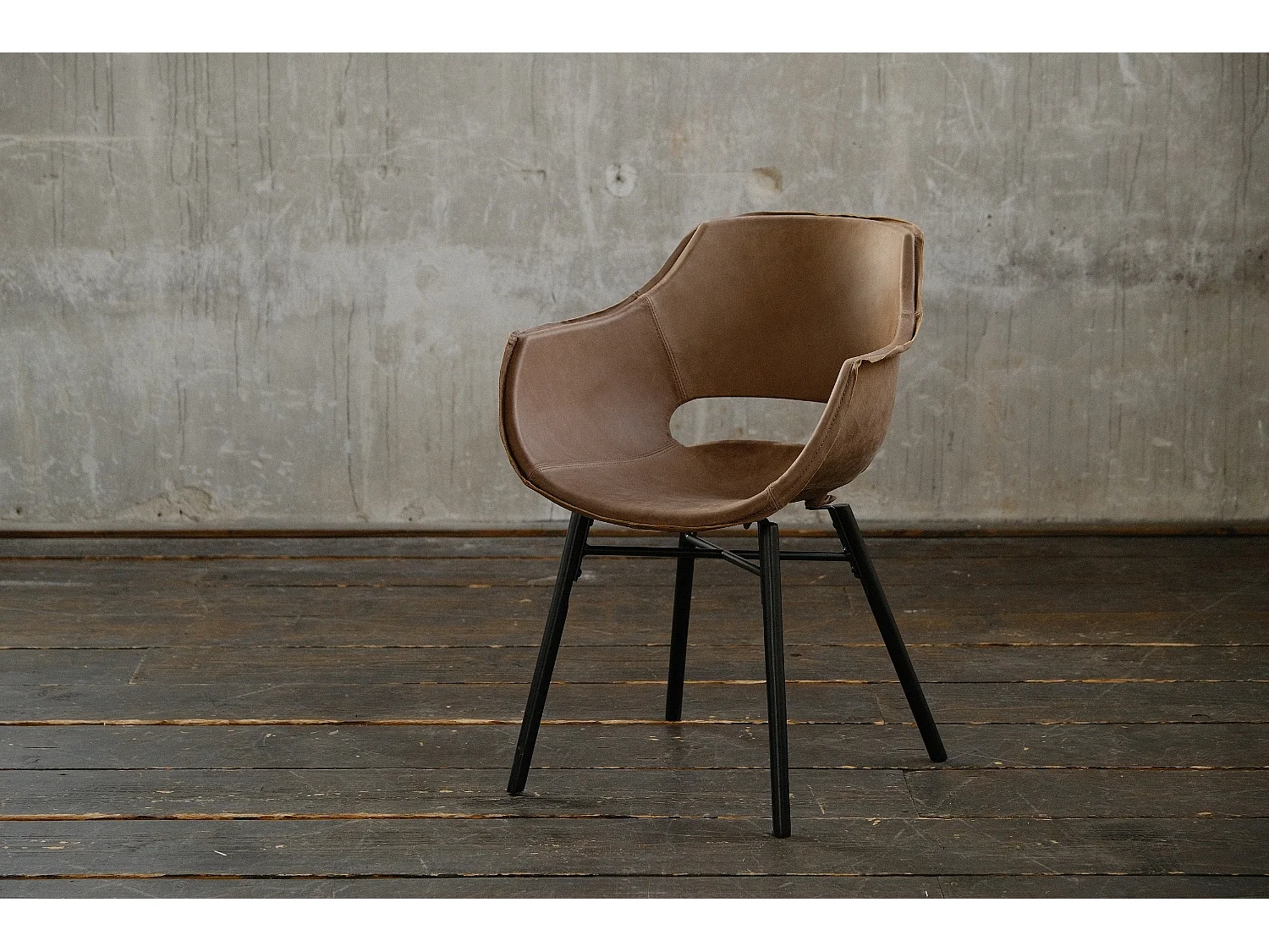 Chaise - brun foncé cuir - ZAJA