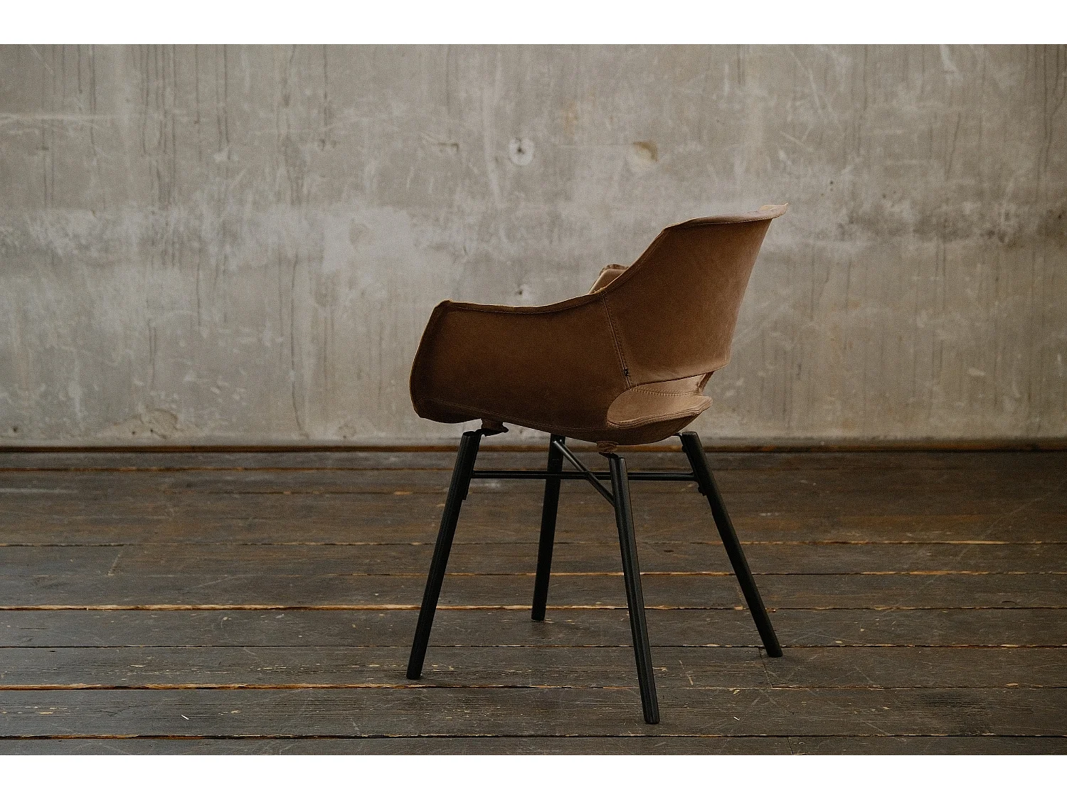 Chaise - brun foncé cuir - ZAJA