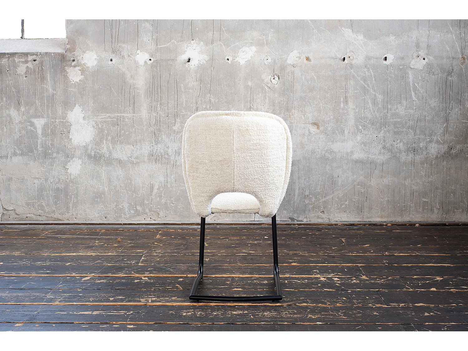 Chaise rembourrée - blanc crème tissu tissé - JONA