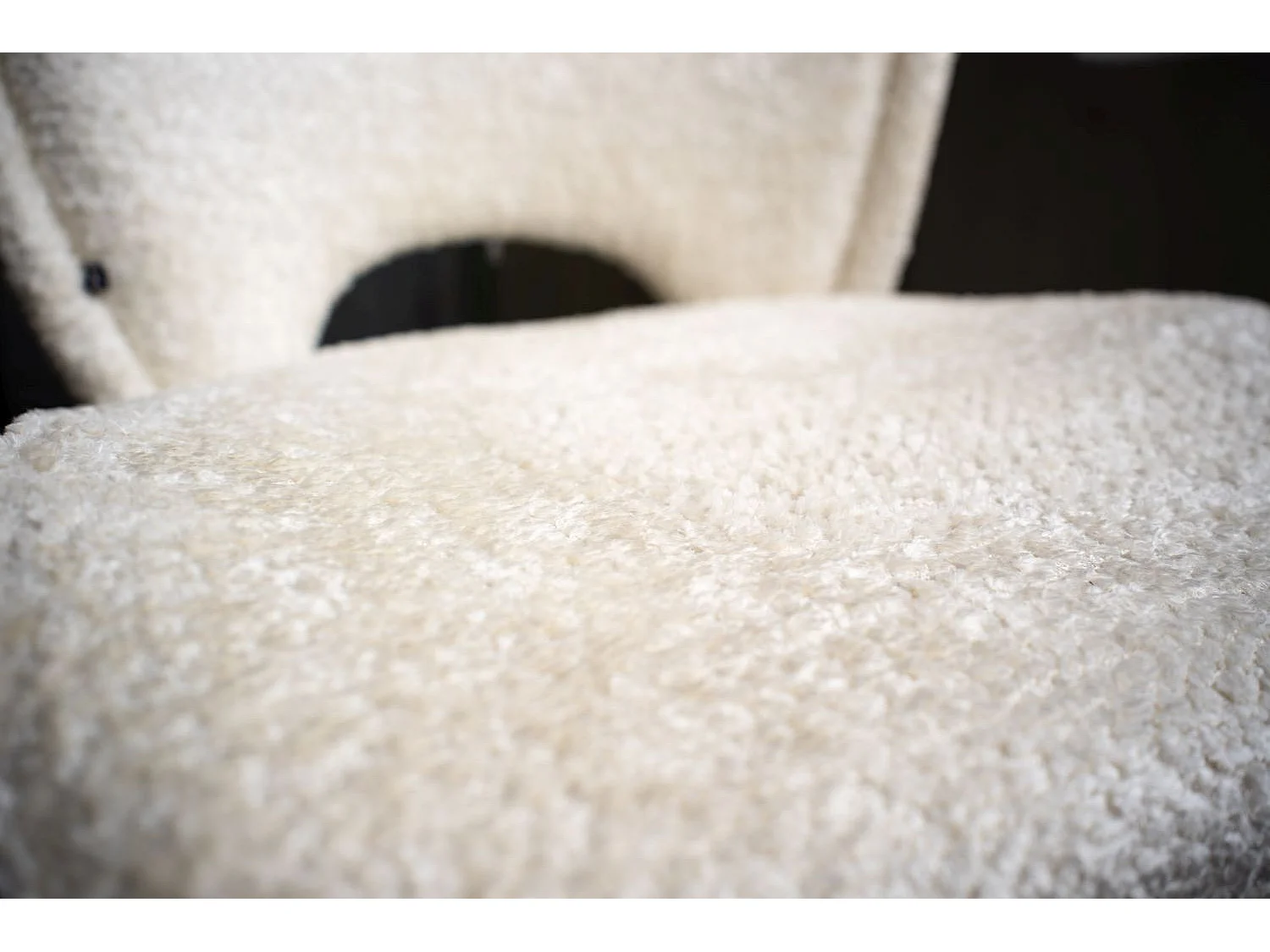 Chaise rembourrée - blanc crème tissu tissé - JONA