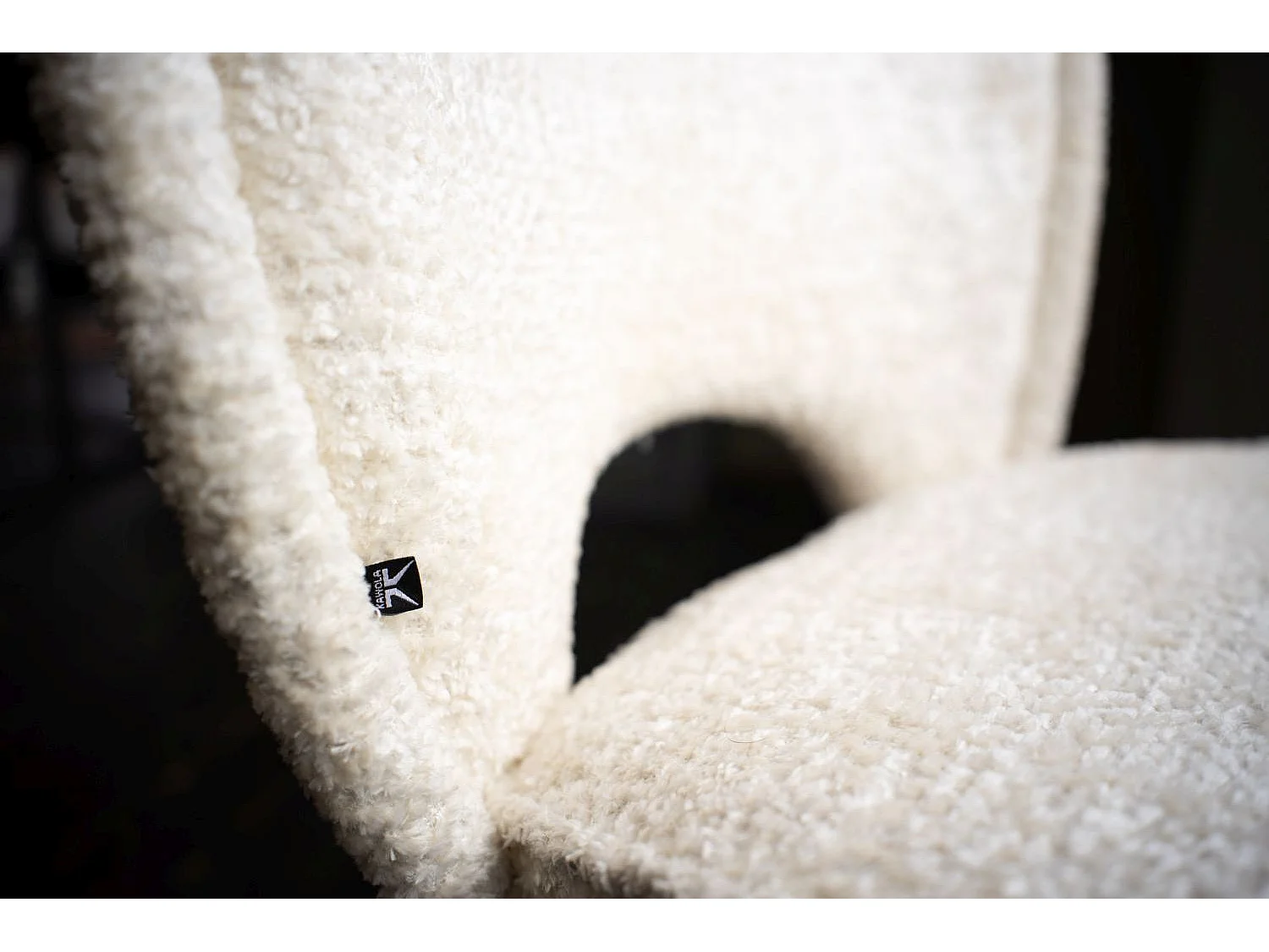 Chaise rembourrée - blanc crème tissu tissé - JONA