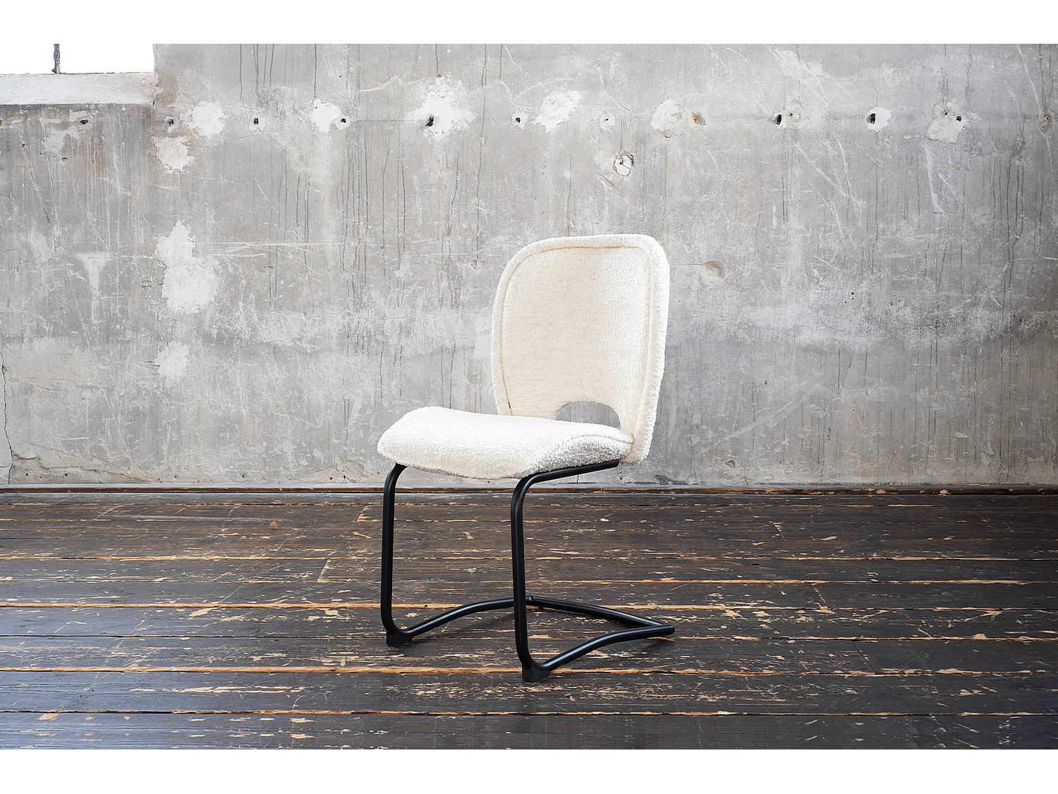 Polsterstuhl - Cremeweiß Webstoff - JONA