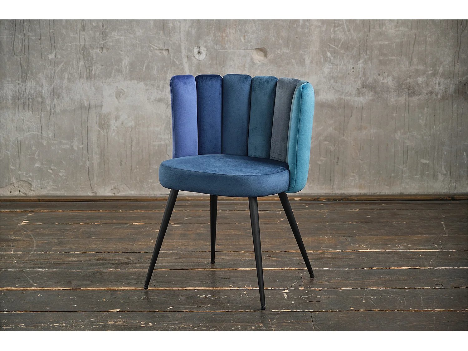 Silla tapizada - Azul terciopelo - JADA