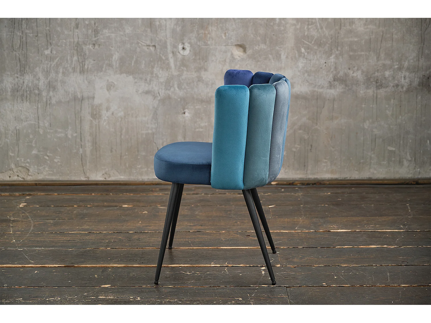 Silla tapizada - Azul terciopelo - JADA