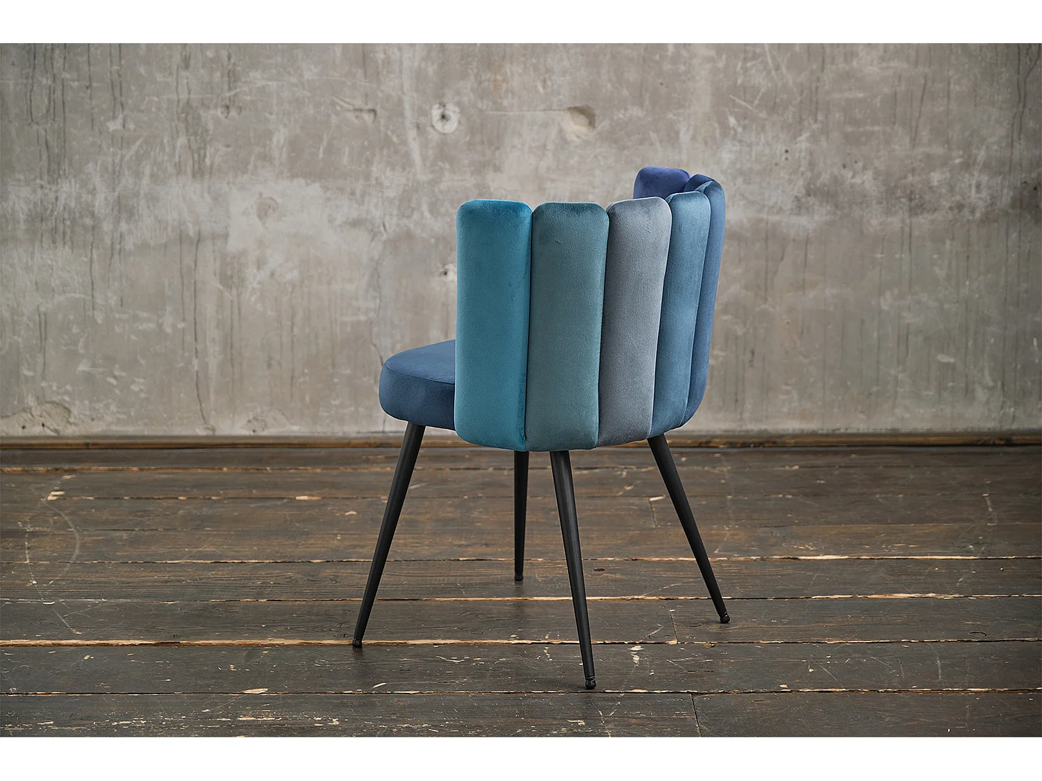 Silla tapizada - Azul terciopelo - JADA