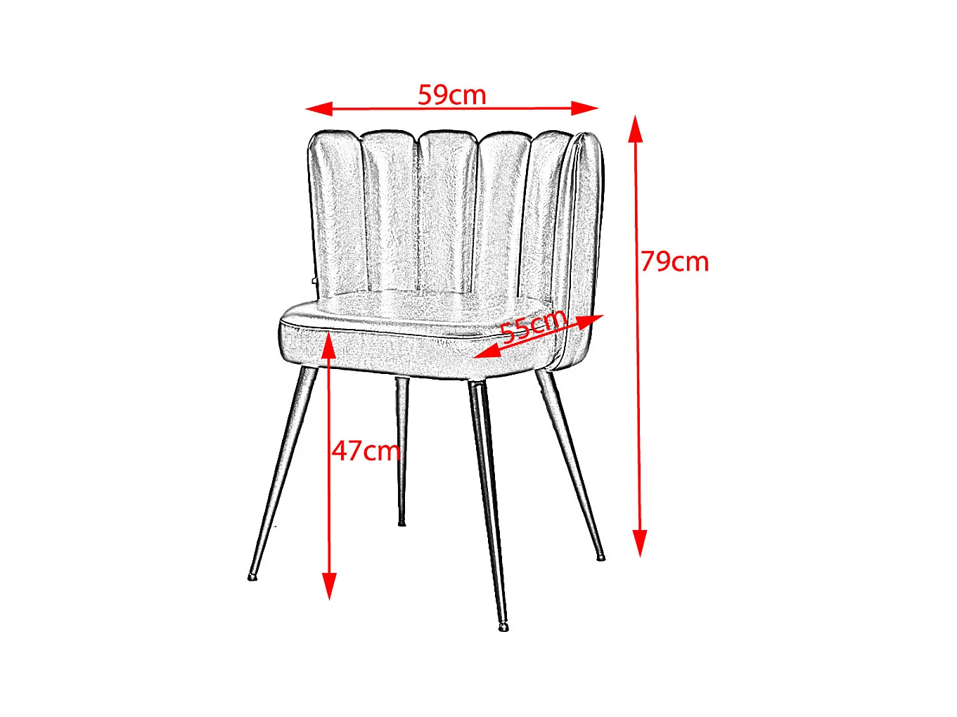 silla - Negro piel - JADA