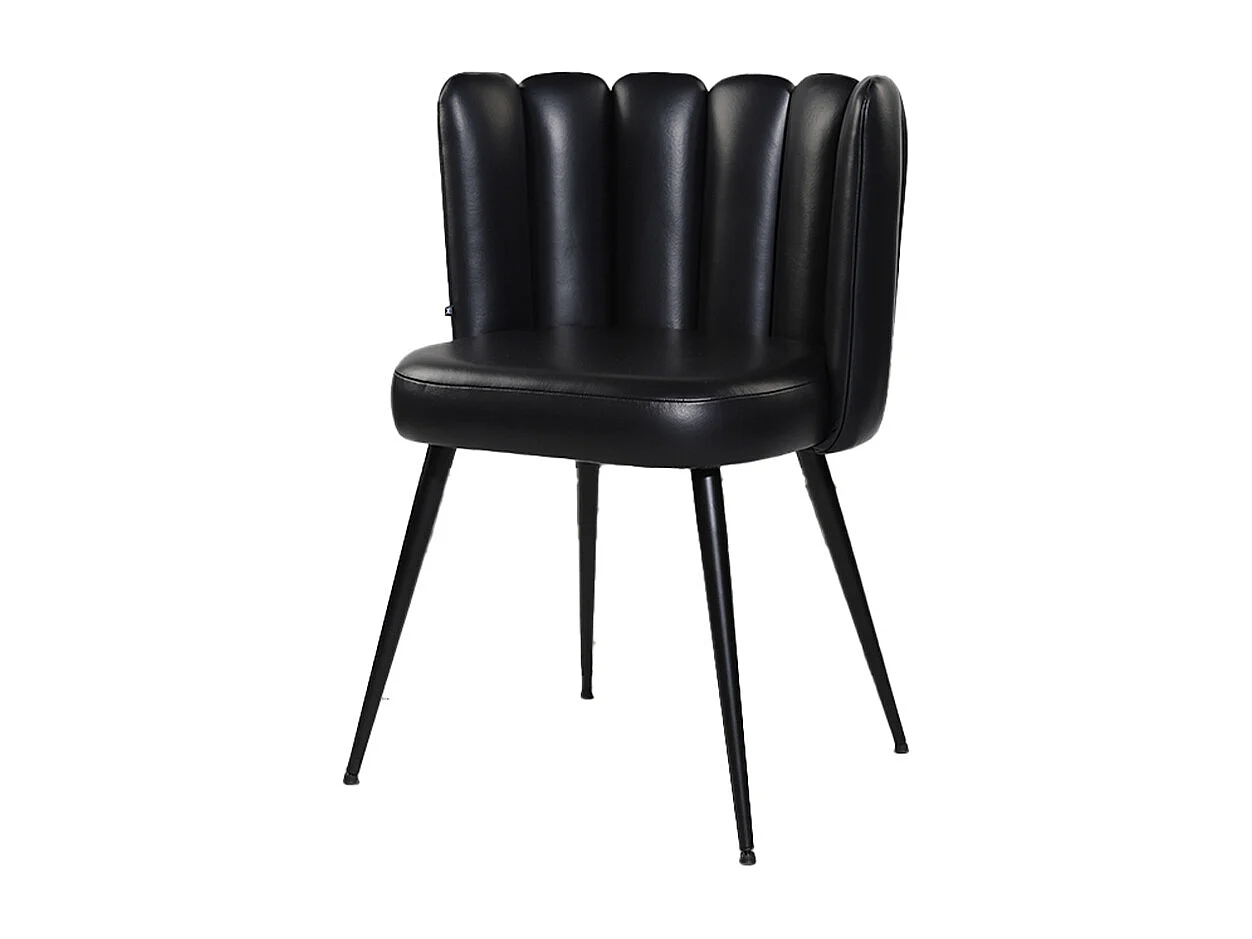 Esszimmerstuhl - Schwarz Leder - JADA