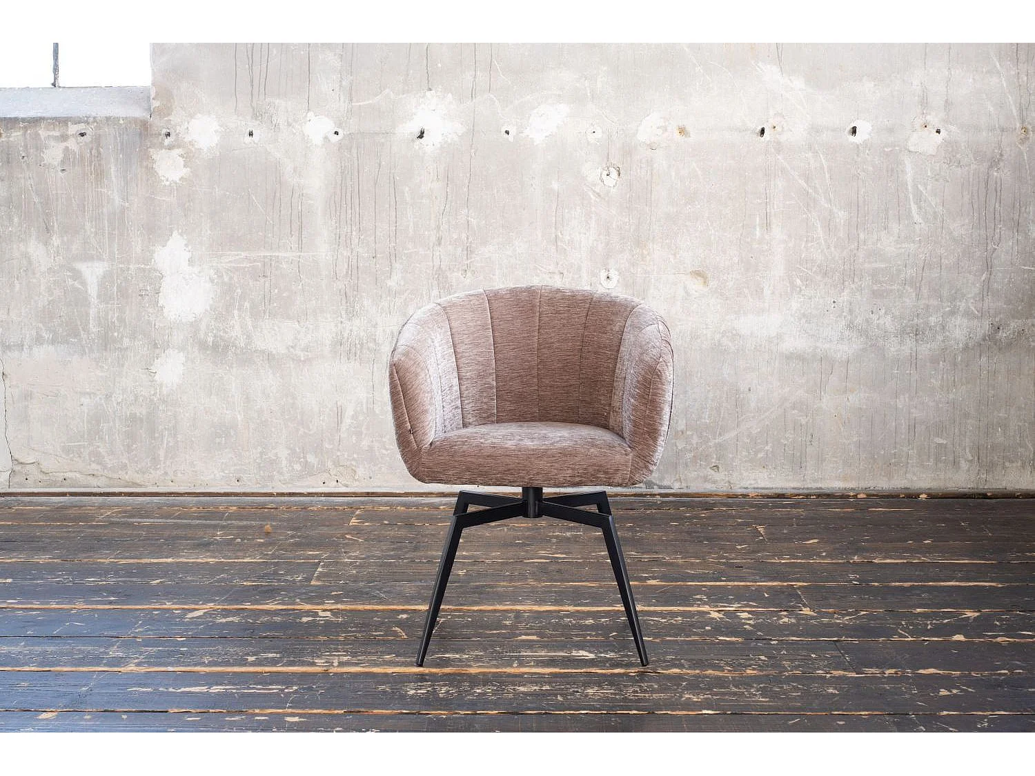 Chaise rembourrée - marron tissu tissé - LIMA