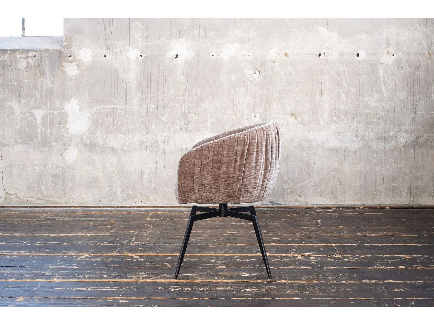 Chaise rembourrée - marron tissu tissé - LIMA