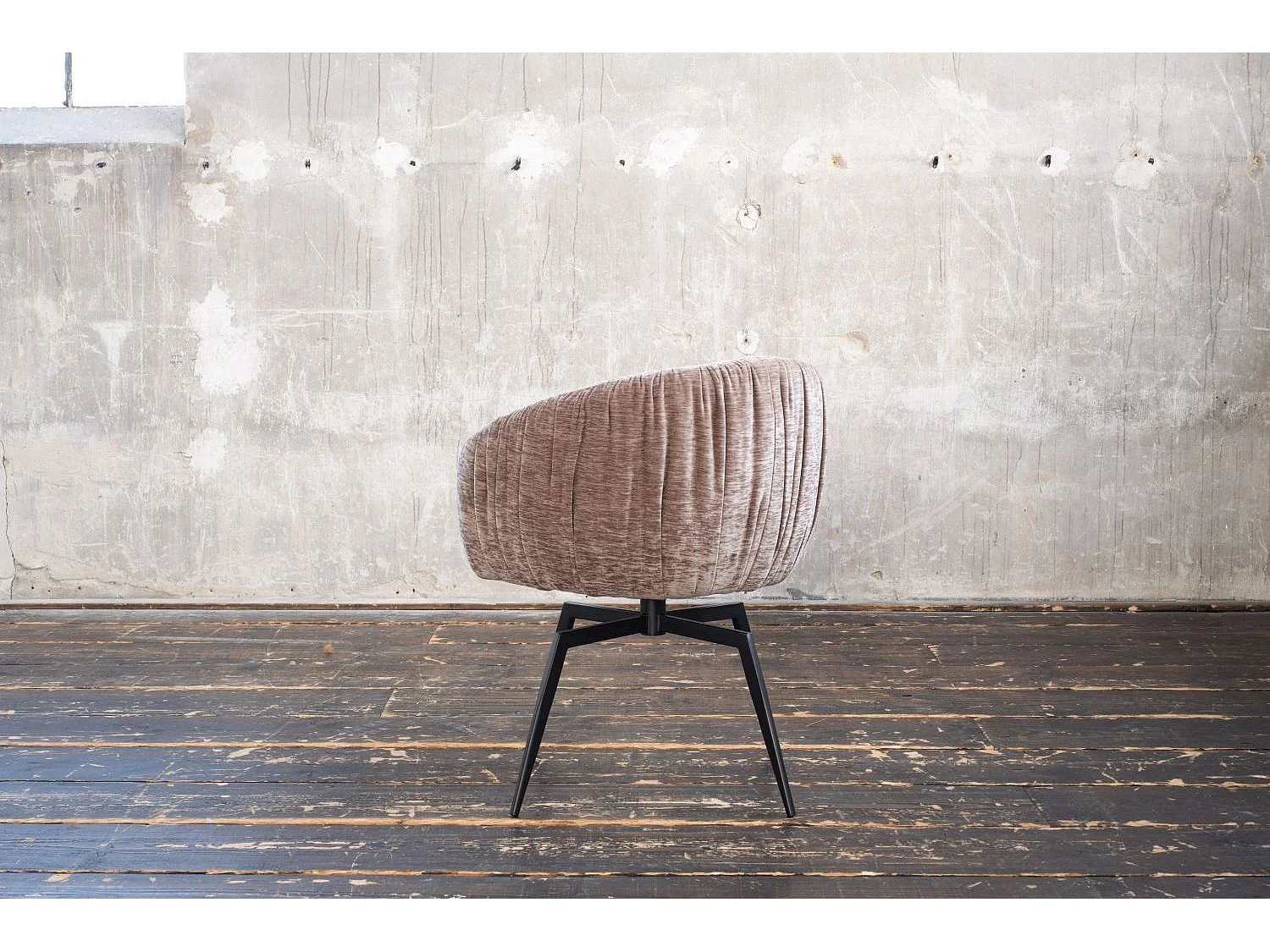 Chaise rembourrée - marron tissu tissé - LIMA