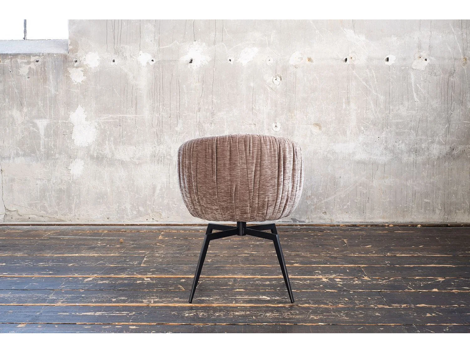 Chaise rembourrée - marron tissu tissé - LIMA