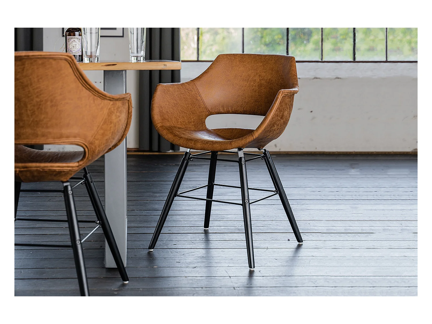 Stuhl - Braun Microfaser - ZAJA