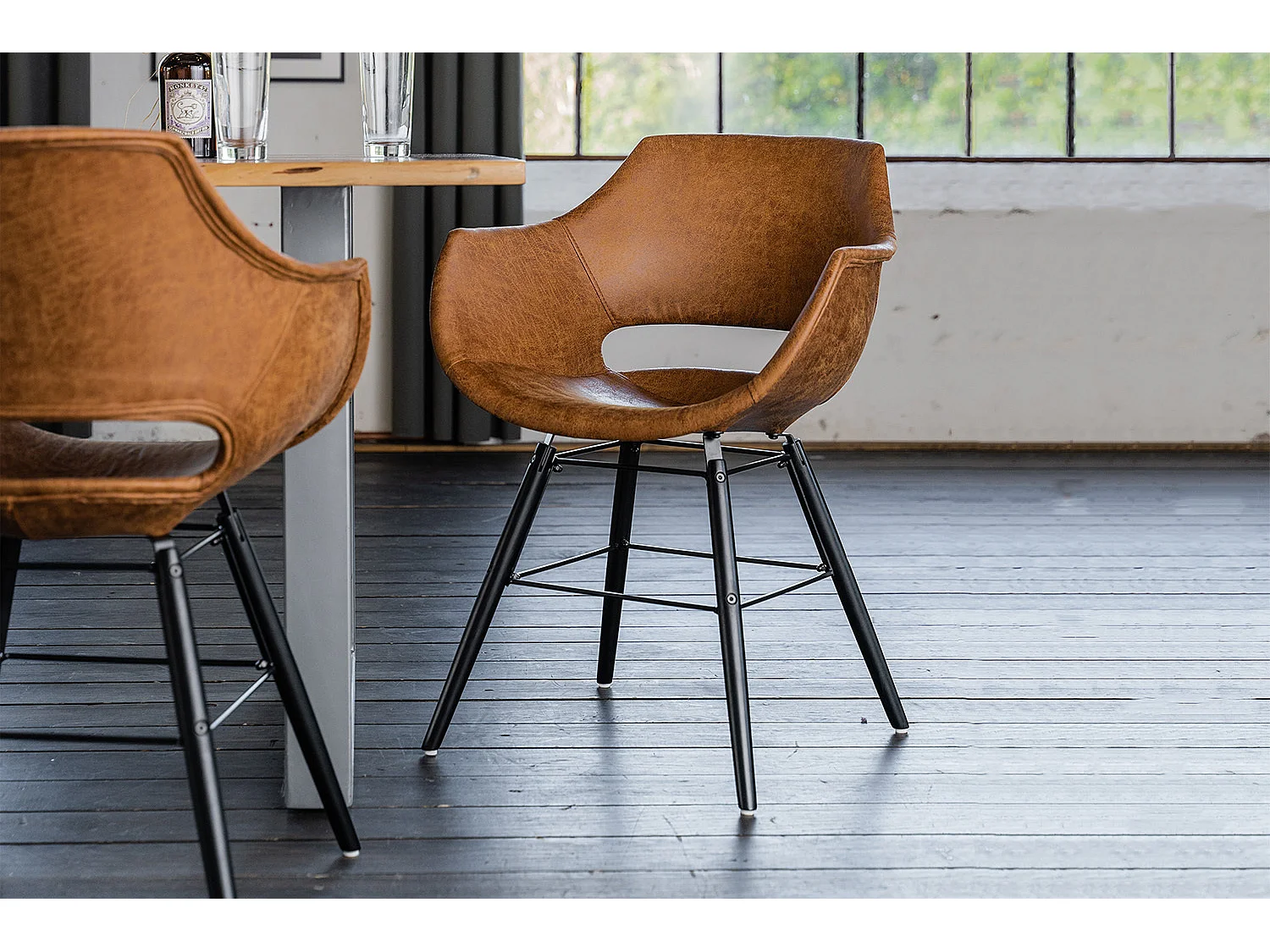 Stuhl - Braun Microfaser - ZAJA