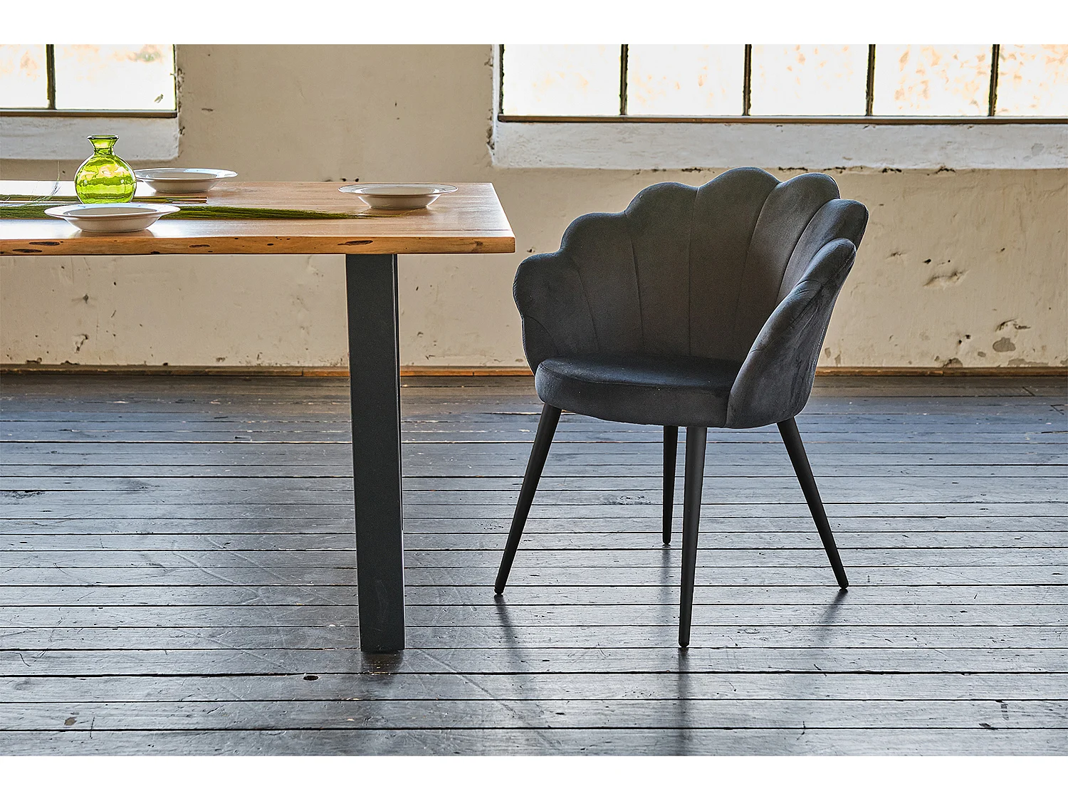 Chaise - Noir Velours - CARLA