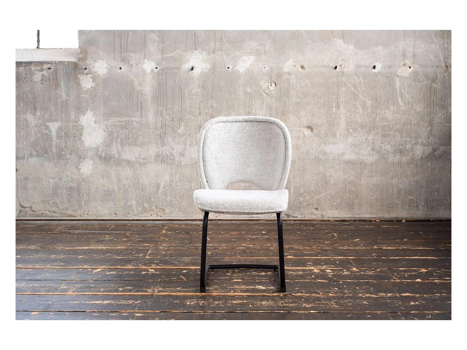 Chaise - gris clair tissu tissé - JONA